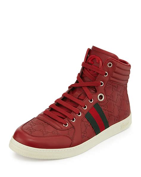 red hightops gucci|Gucci high top sneakers men's.